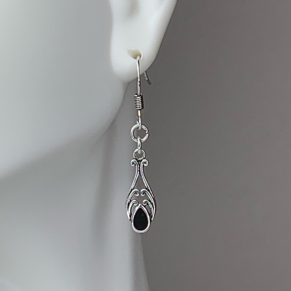 Silver Plated Dangle Earrings - Picture 2 of 3